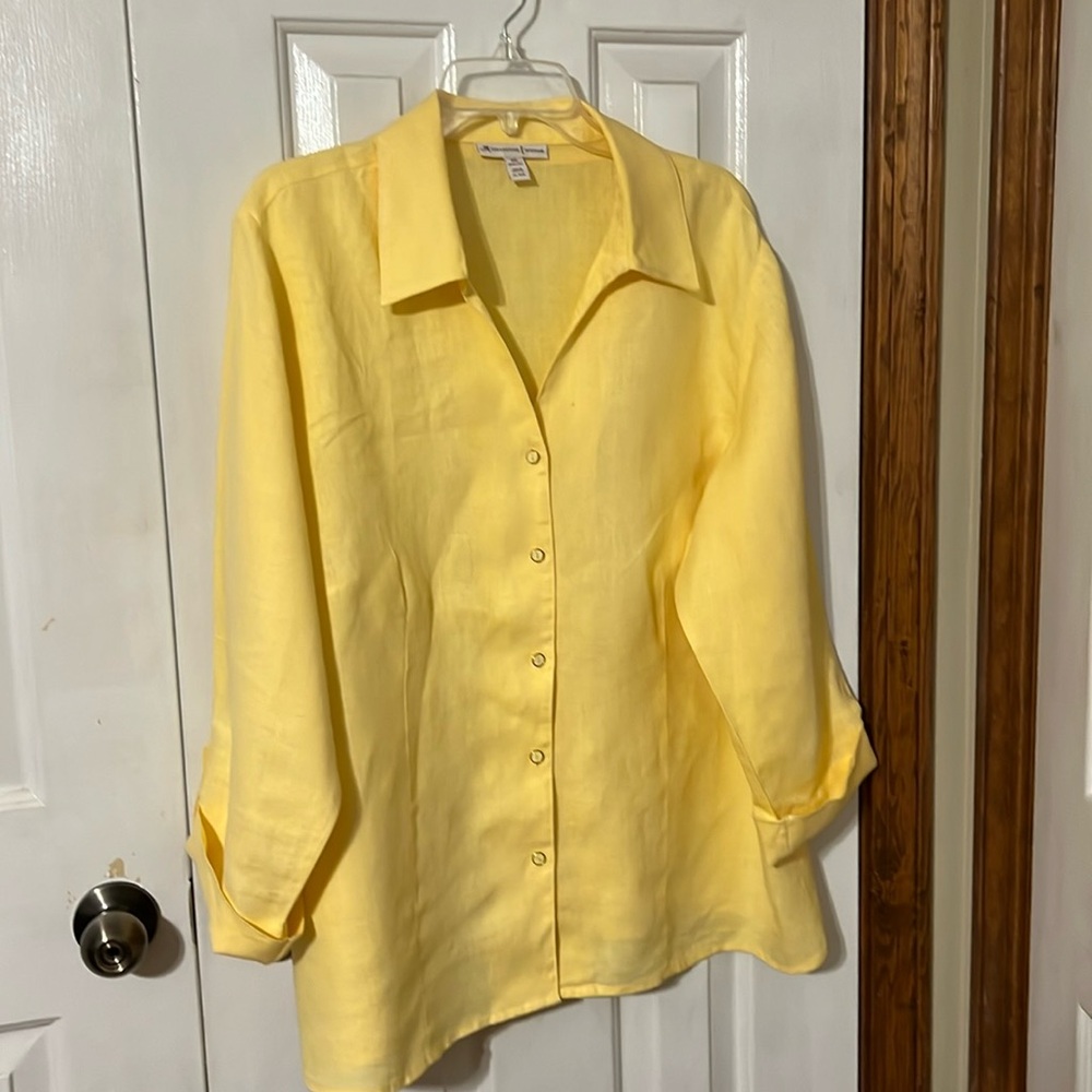 JM Collection Woman 18W Linen Shitrt/ light weight jacket